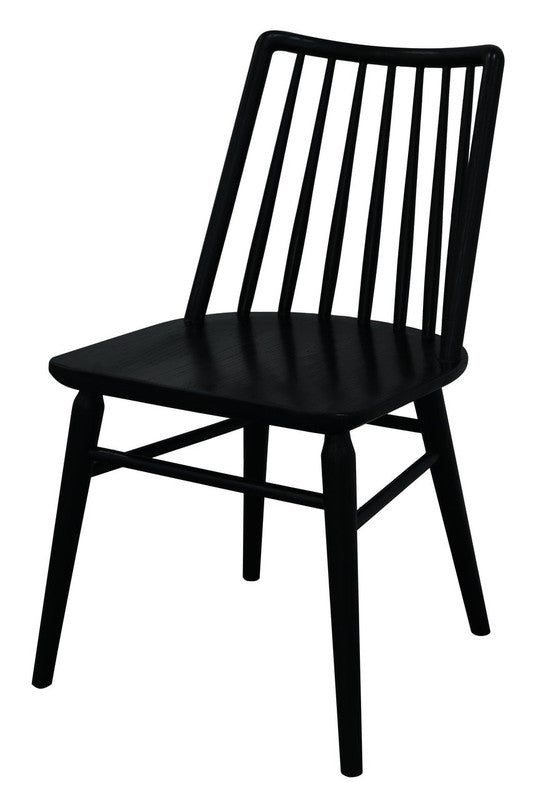 Modern Solid Oak Dining Chair - Set of 2 (Black)