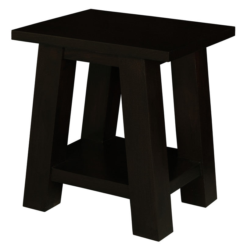 Solid Mahogany Timber Lamp Table (Chocolate)