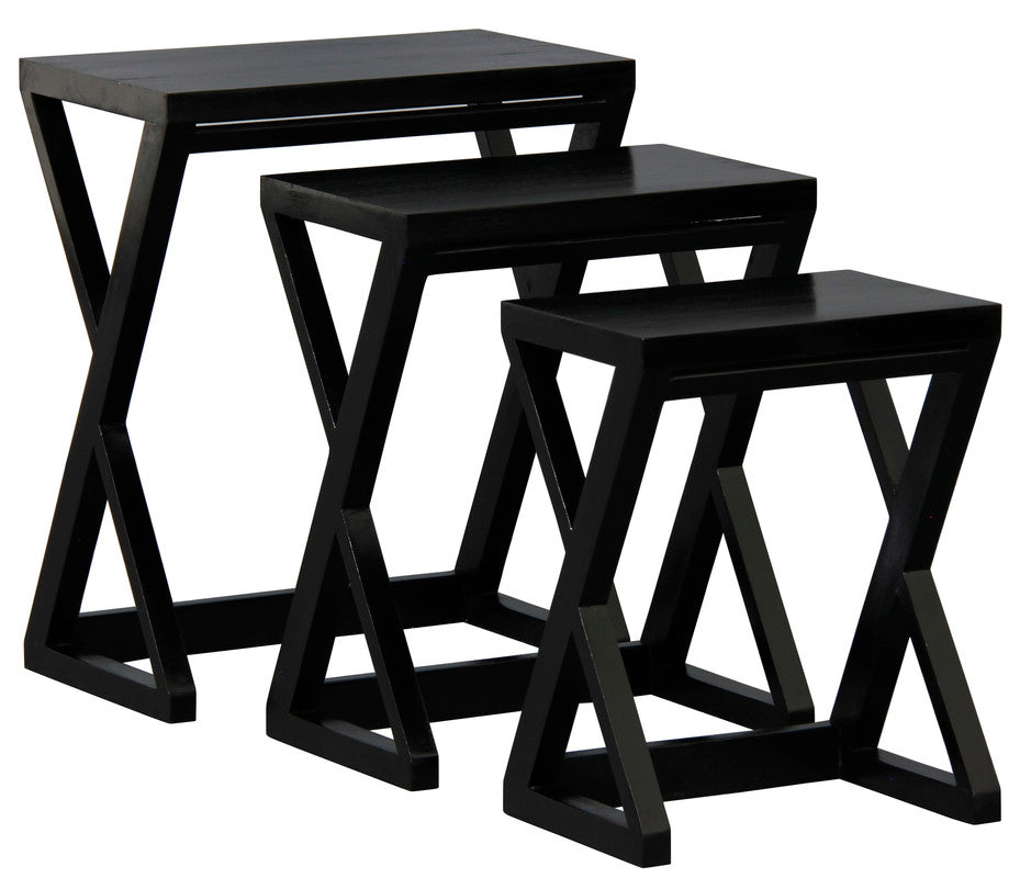 Nest of Tables - Set of 3 (Black) | Black colour