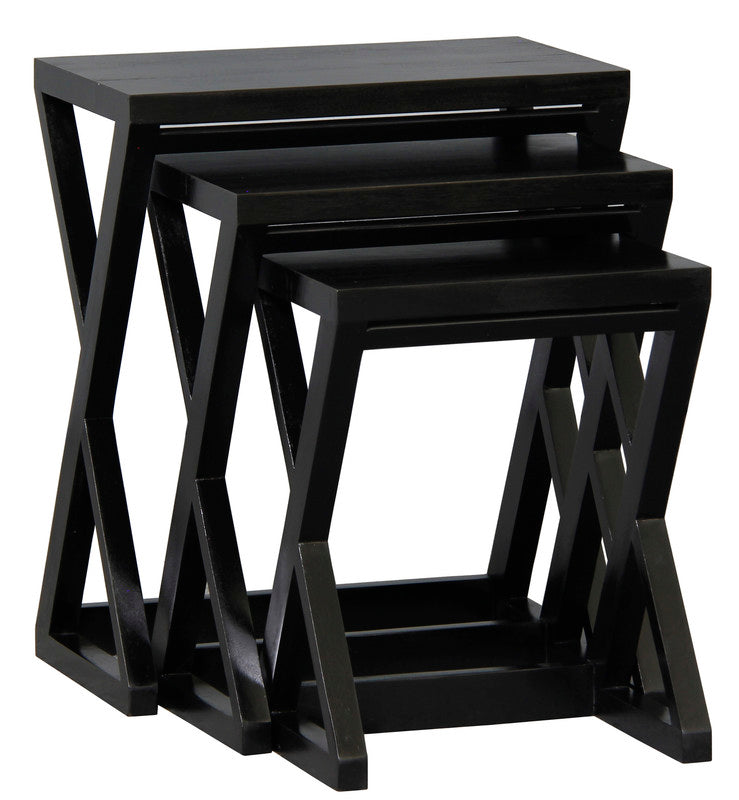 Nest of Tables - Set of 3 (Black), Side Tables