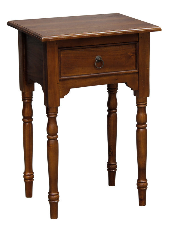 Turn Leg 1 Drawer Side Table (Black) | Side Tables