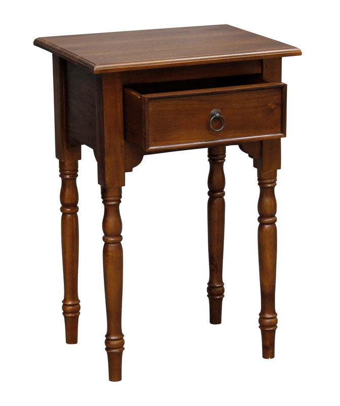 Turn Leg 1 Drawer Side Table (Black) | 1 Drawer
