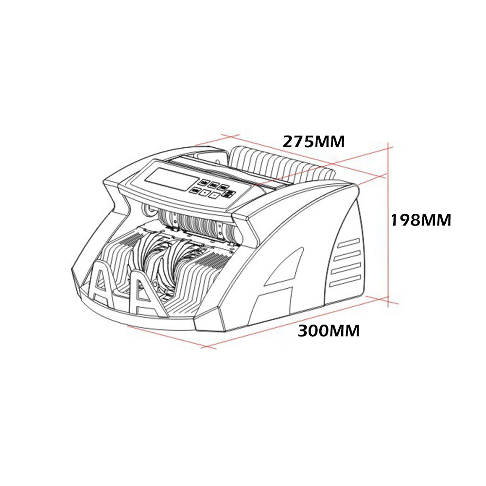 Australian Currency Notes Cash Counter Machine + Quantity Digital Display