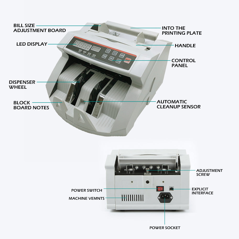 Australian Currency Notes Cash Counter Machine + Quantity Digital Display