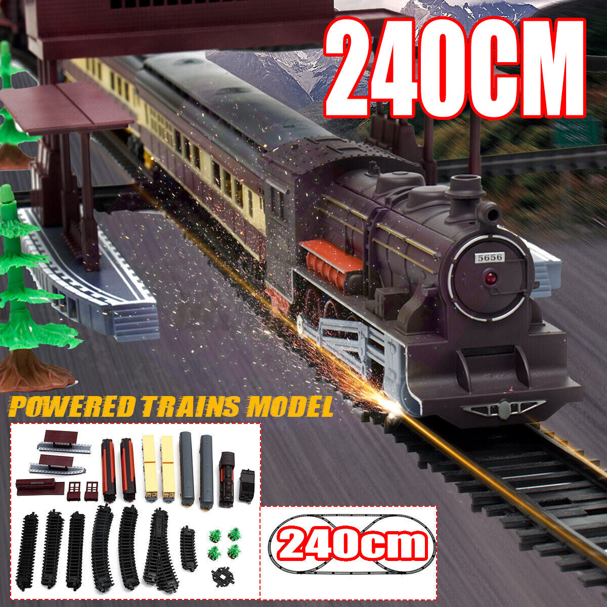 Rail Track Carriages Vehicle - Electric Large Classic Train Set For Kids - photo 11