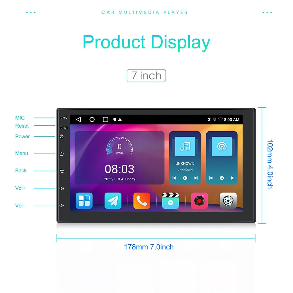 7" Car Radio Gps Fm Rds Wifi With Rear Camera, Android Ios Carplay