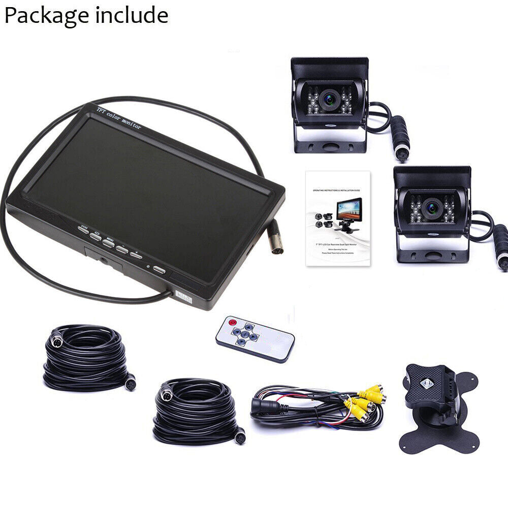 7" Waterproof Reversing Monitor Kit for Truck Caravan Safety Camera Display