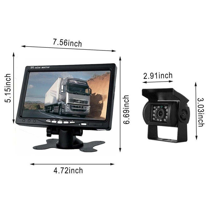 7" Waterproof Reversing Monitor Kit for Truck Caravan