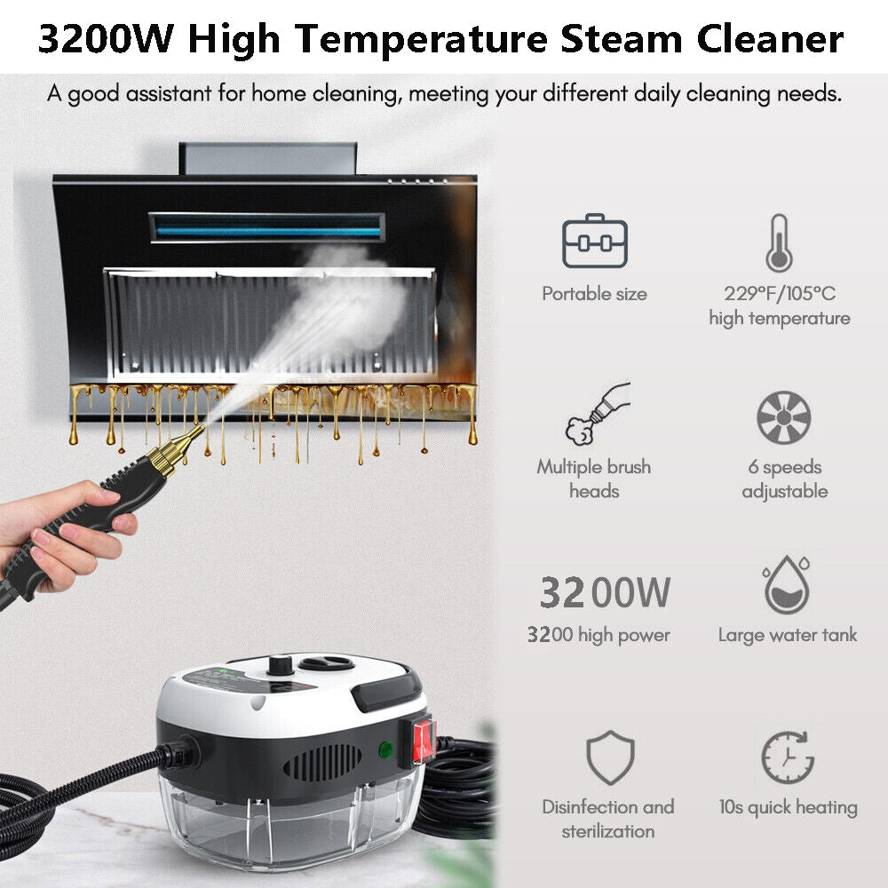 High Temperature Steam Cleaner For Kitchen Cleaning - 3200W
