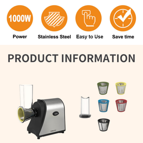 Rotary Drum Grater Chopper Slicer