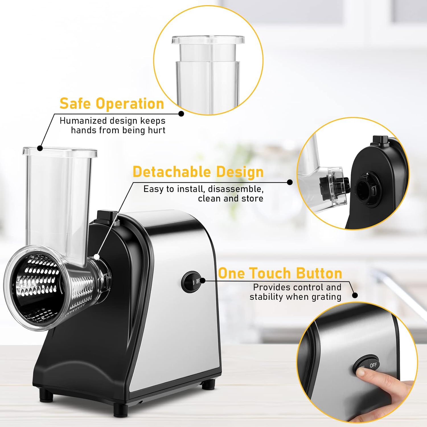 Rotary Drum Grater Chopper Slicer