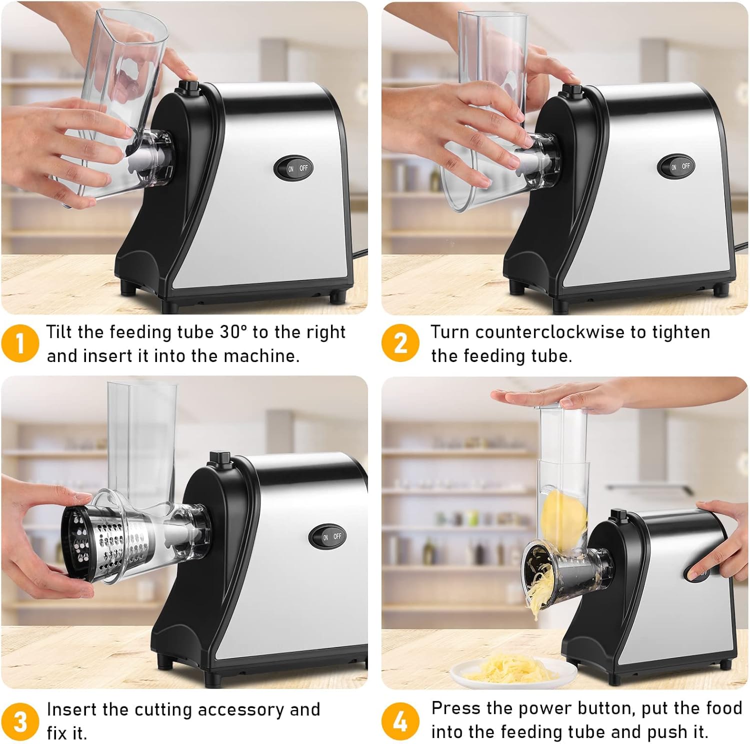 Rotary Drum Grater Chopper Slicer