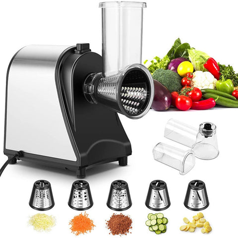 Electric Rotary Drum Grater Vegetable Chopper & Slicer