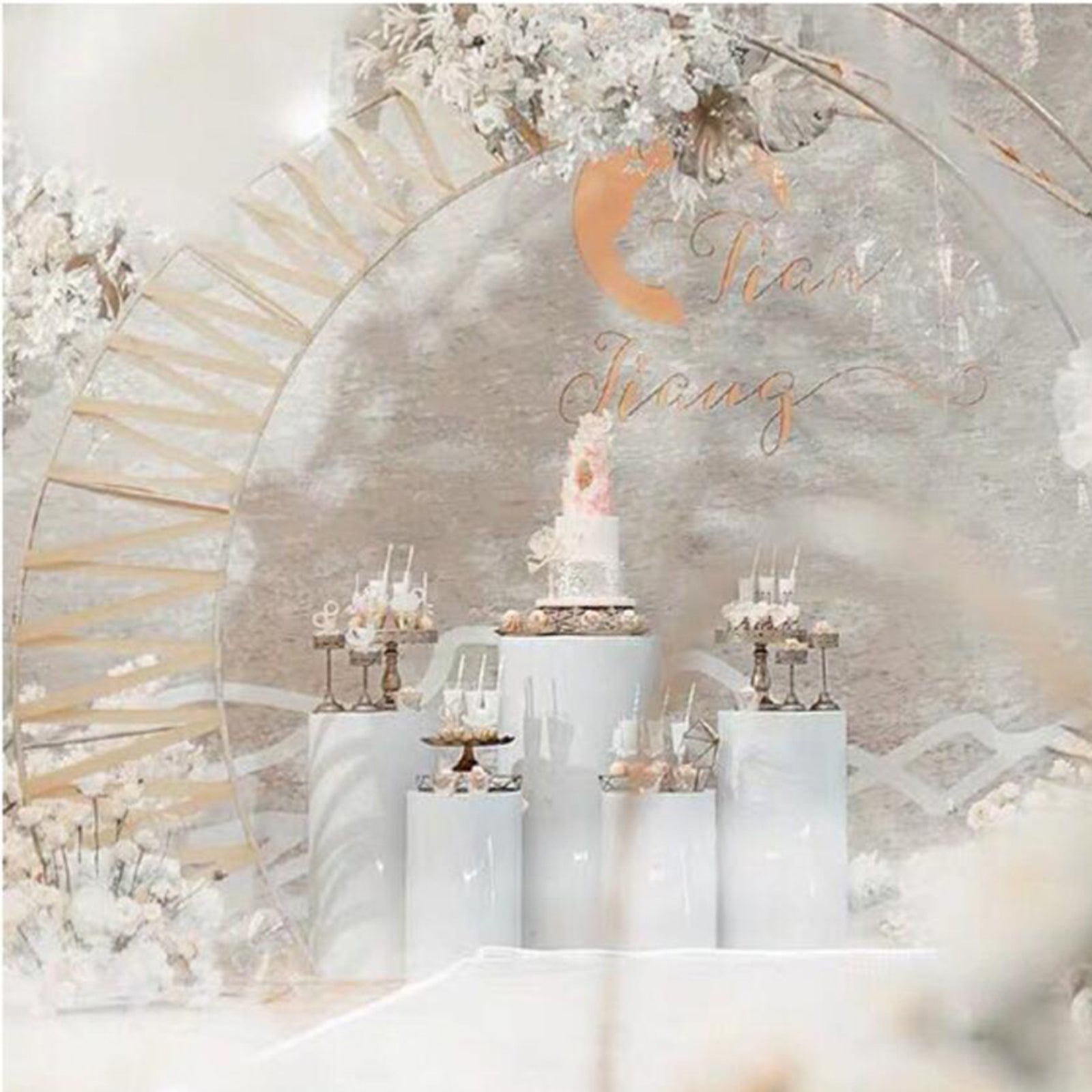 Elegant Round Display Stand for Weddings and Events - 5PCS