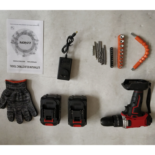 Cordless Drill w/2 Battery Heavy Duty Impact Driver Kit Brushless Hammer Set 88V