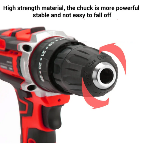 Cordless Drill w/2 Battery Heavy Duty Impact Driver Kit Brushless Hammer Set 88V
