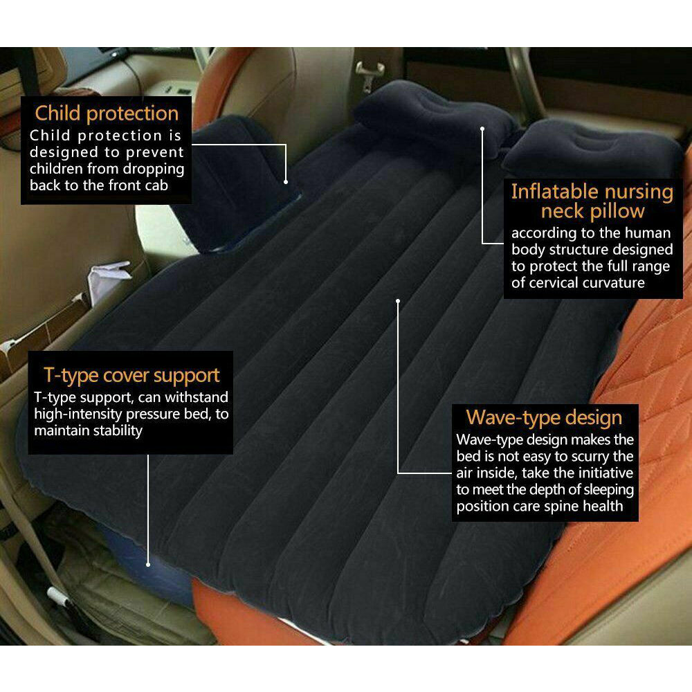 Inflatable Car Back Seat Mattress Portable Camping Air Bed
