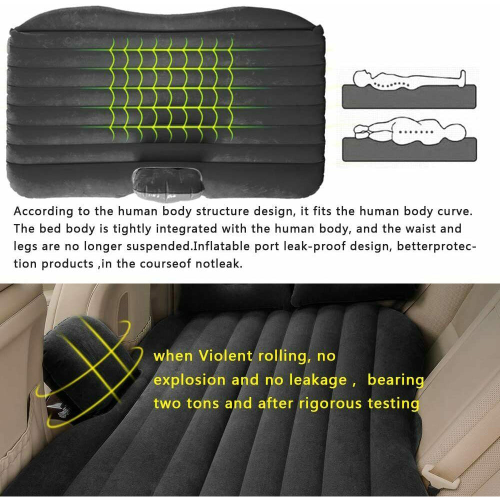 Inflatable Car Back Seat Mattress Portable Camping Air Bed