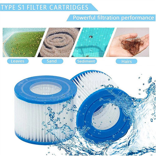 8Pcs Replacement Vi Filter Cartridge Lay-Z-Spa Filters with 8Pcs