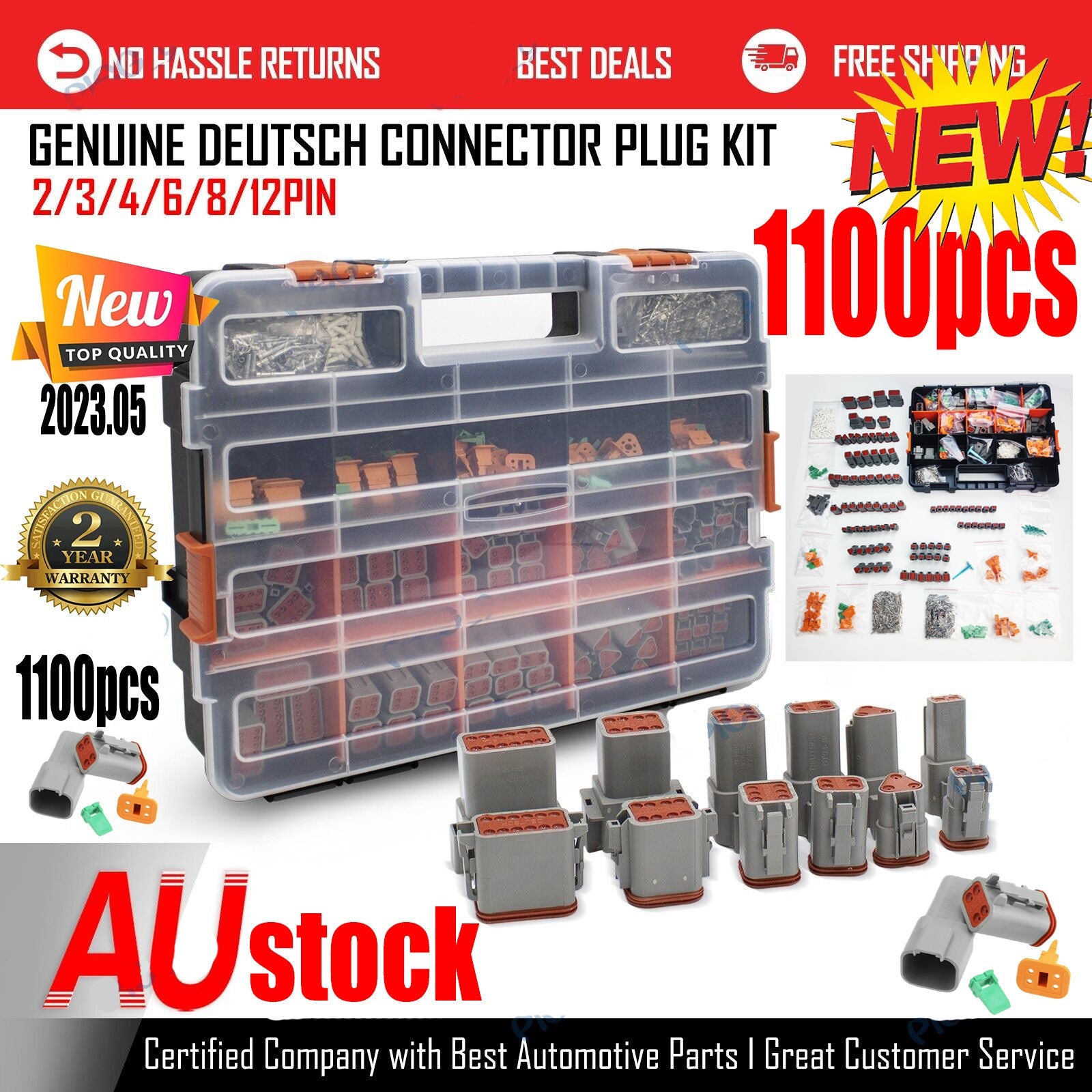 Au 1000 Pcs Deutsch Dt Connector Kit Contacts 1100Pcs Upgrade - 1000 Pcs