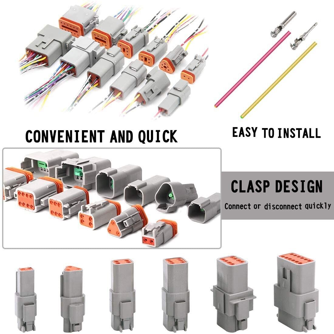 1000 Pcs - Au 1000 Pcs Deutsch Dt Connector Kit Contacts 1100Pcs Upgrade