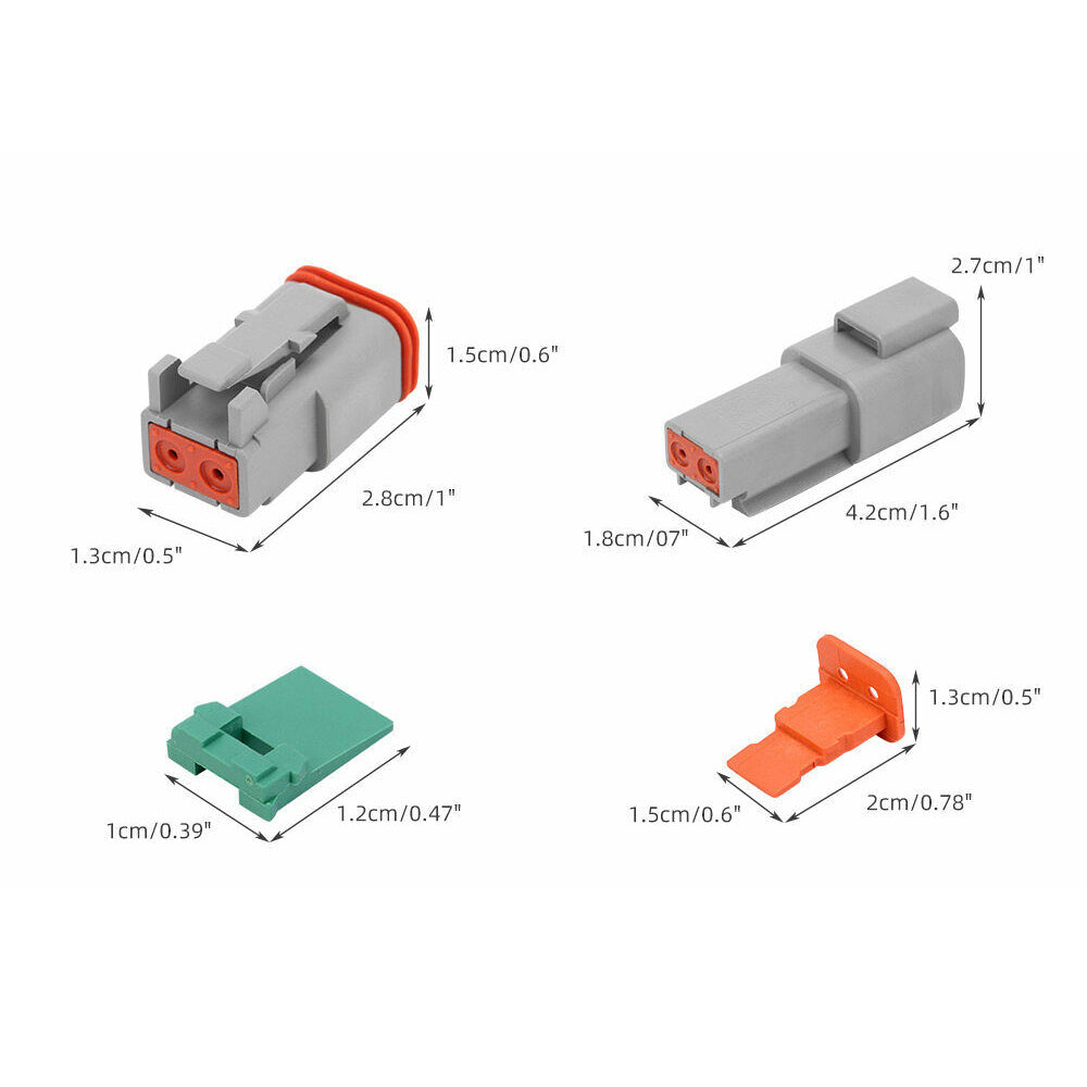 117Pcs Deutsch Kit Dt 2 Way Series Connector Auto Marine 2Pin