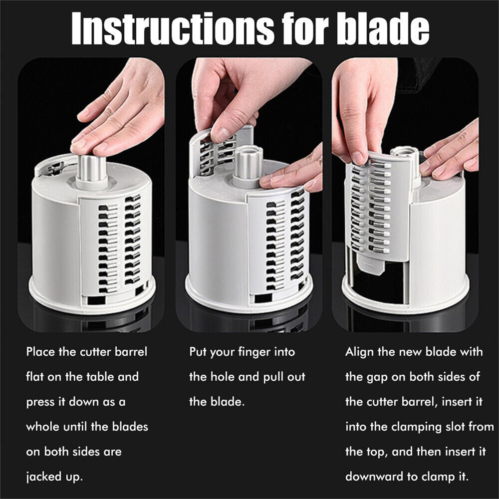 Manual Rotary Drum Grater Vegetable Slicer