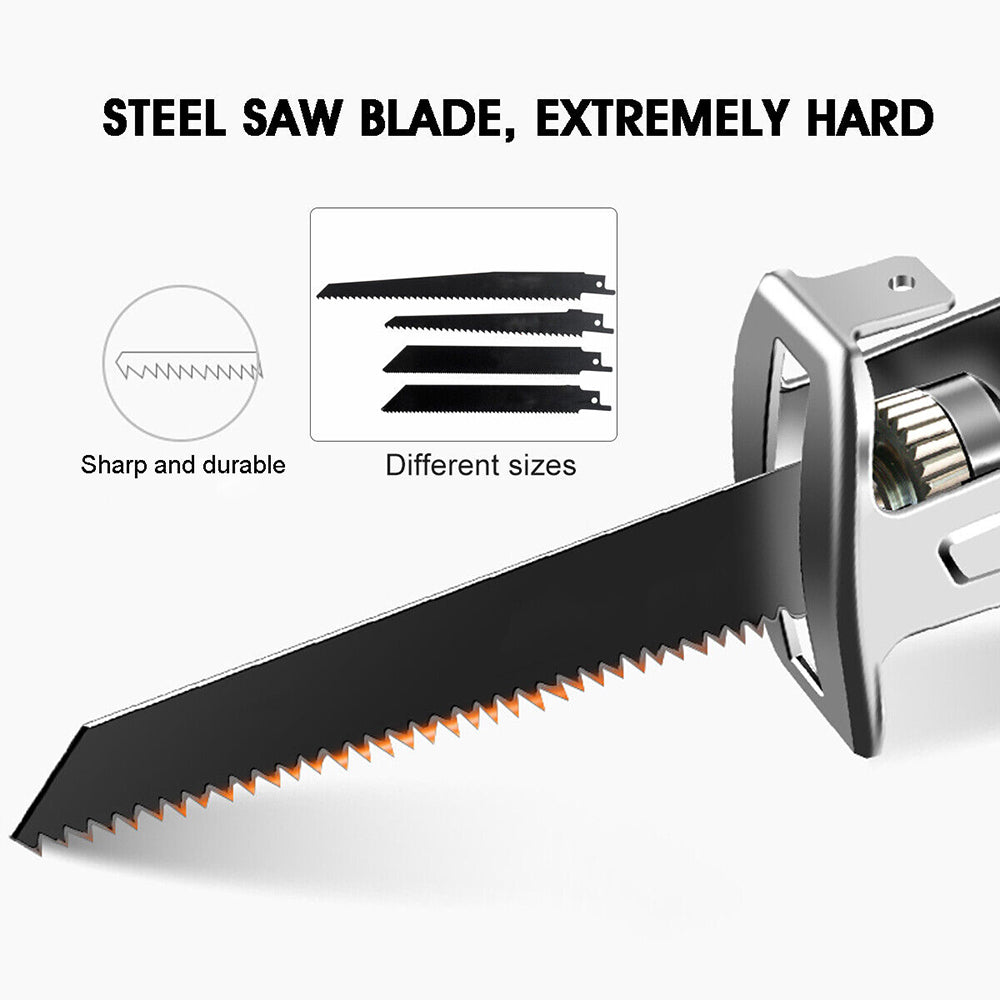 Cordless Electric Reciprocating Saw Cutter Red with Blades Included
