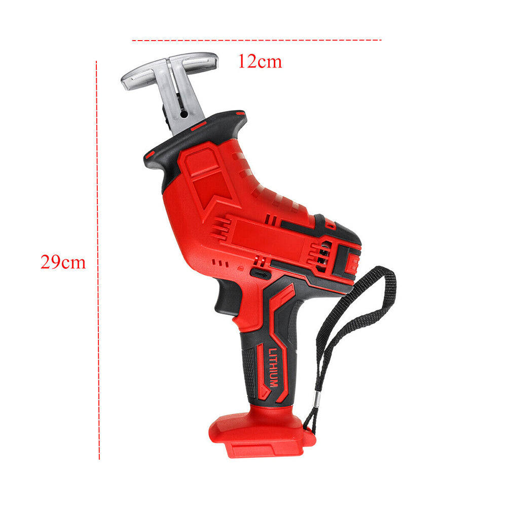 Cordless Electric Reciprocating Saw Cutter Red with Blades Included