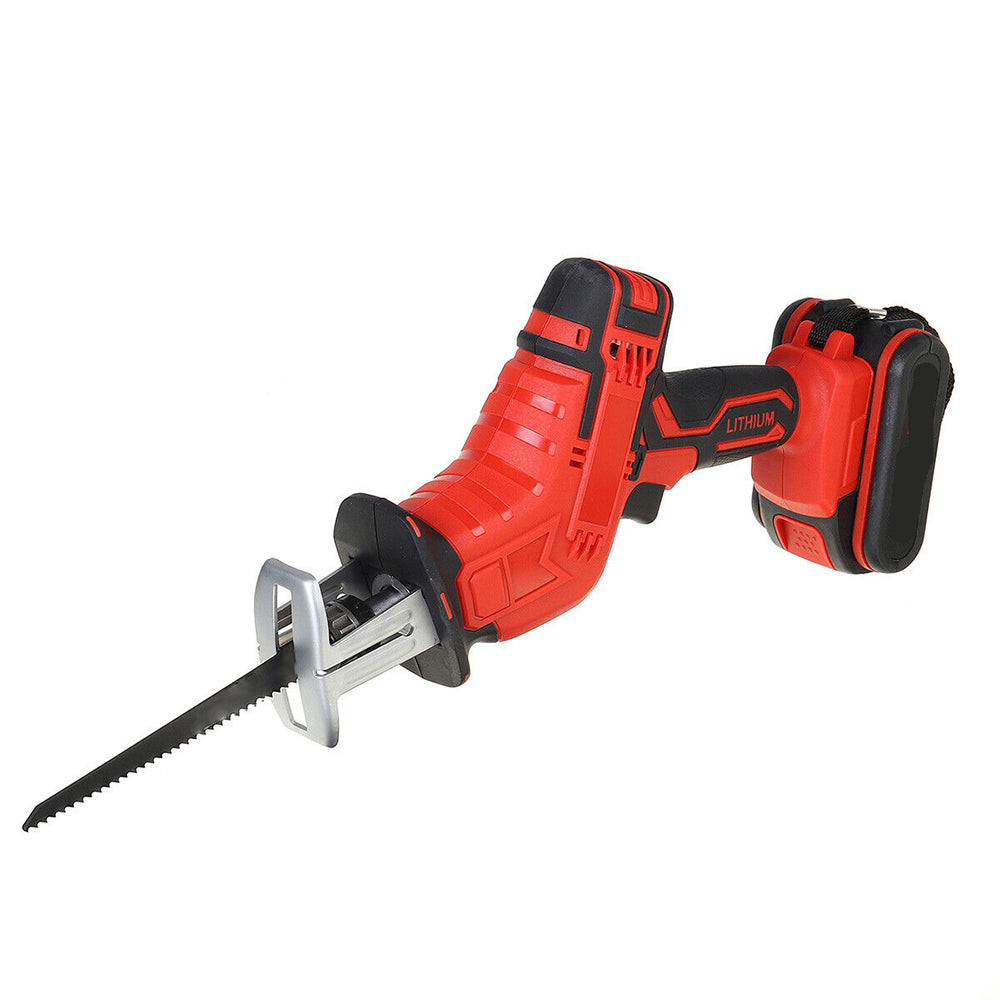 Cordless Electric Reciprocating Saw Cutter Red with Blades Included