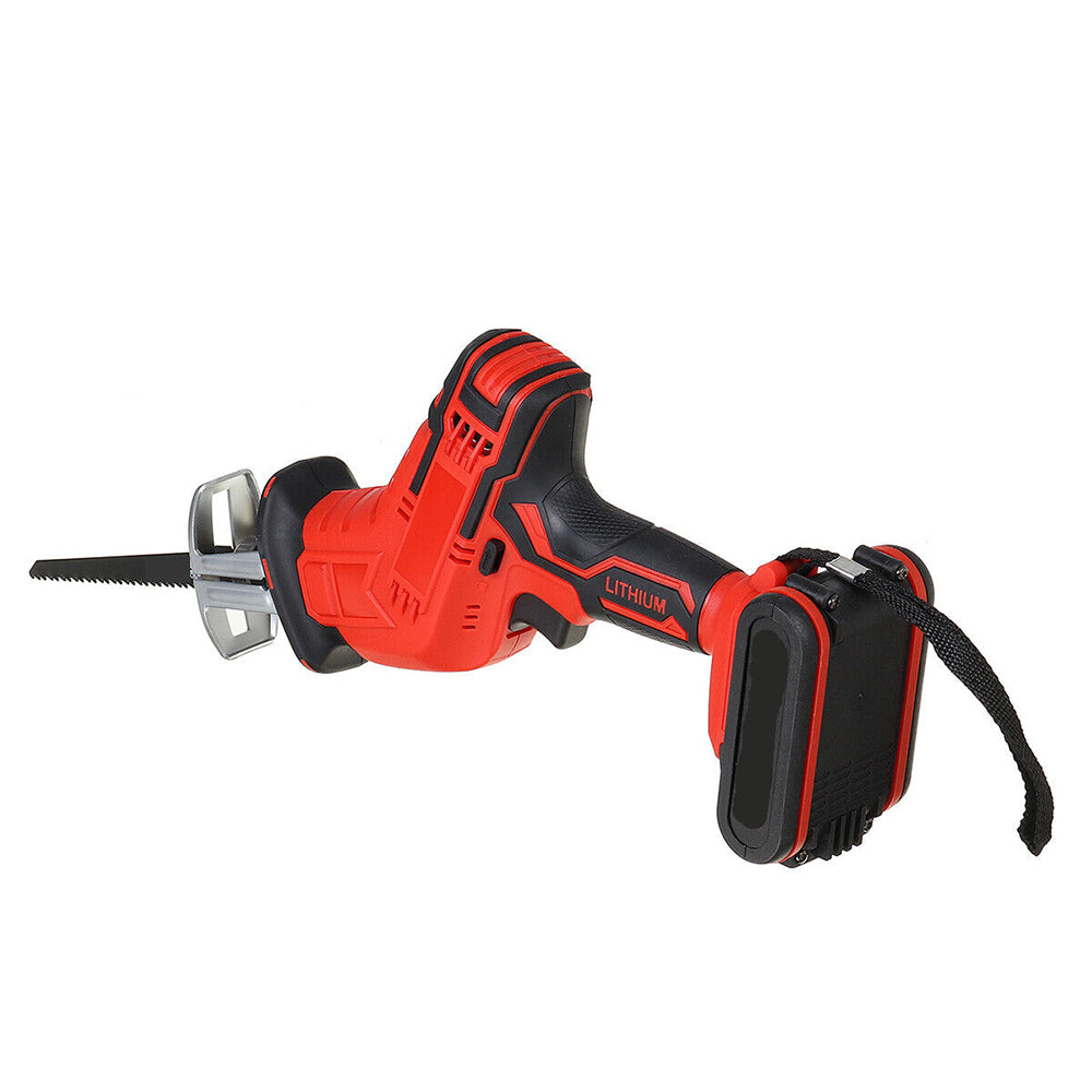 Cordless Electric Reciprocating Saw Cutter Red with Blades Included