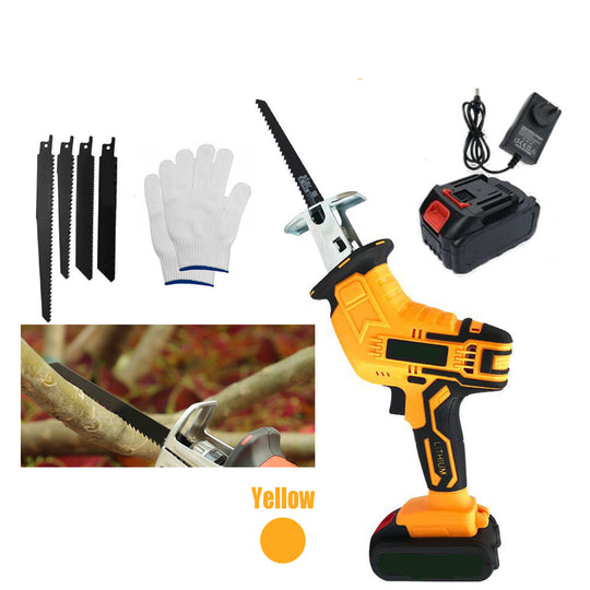 Cordless Electric Reciprocating Saw Cutter (Yellow, Blades