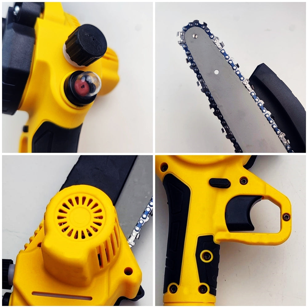 Mini Cordless Chainsaw 8" 36V 2 Battery Electric Wood Cutter