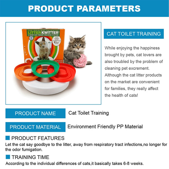 Cat Toilet Training System 3 Step - Litter Kwitter Pet Dvd