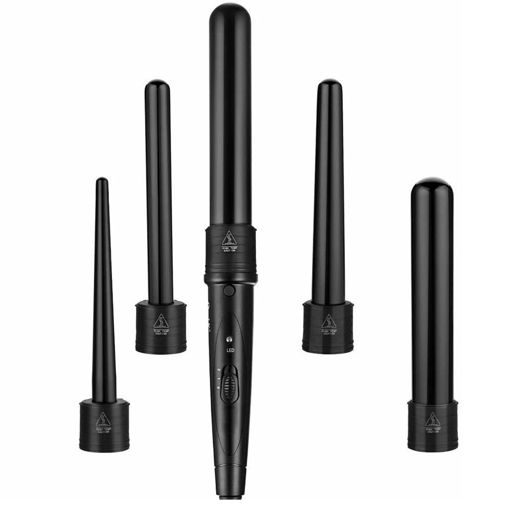 5-In-1 Hair Curler Wand Set Ceramic with Hair Styling Products