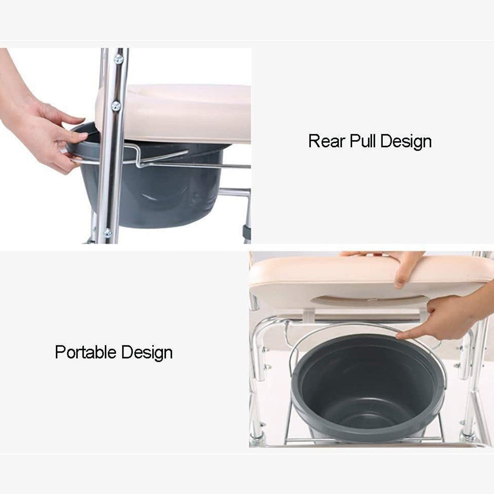 Mobile Shower Toilet Commode Chair