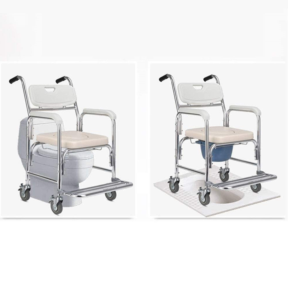 Mobile Shower Toilet Commode Chair