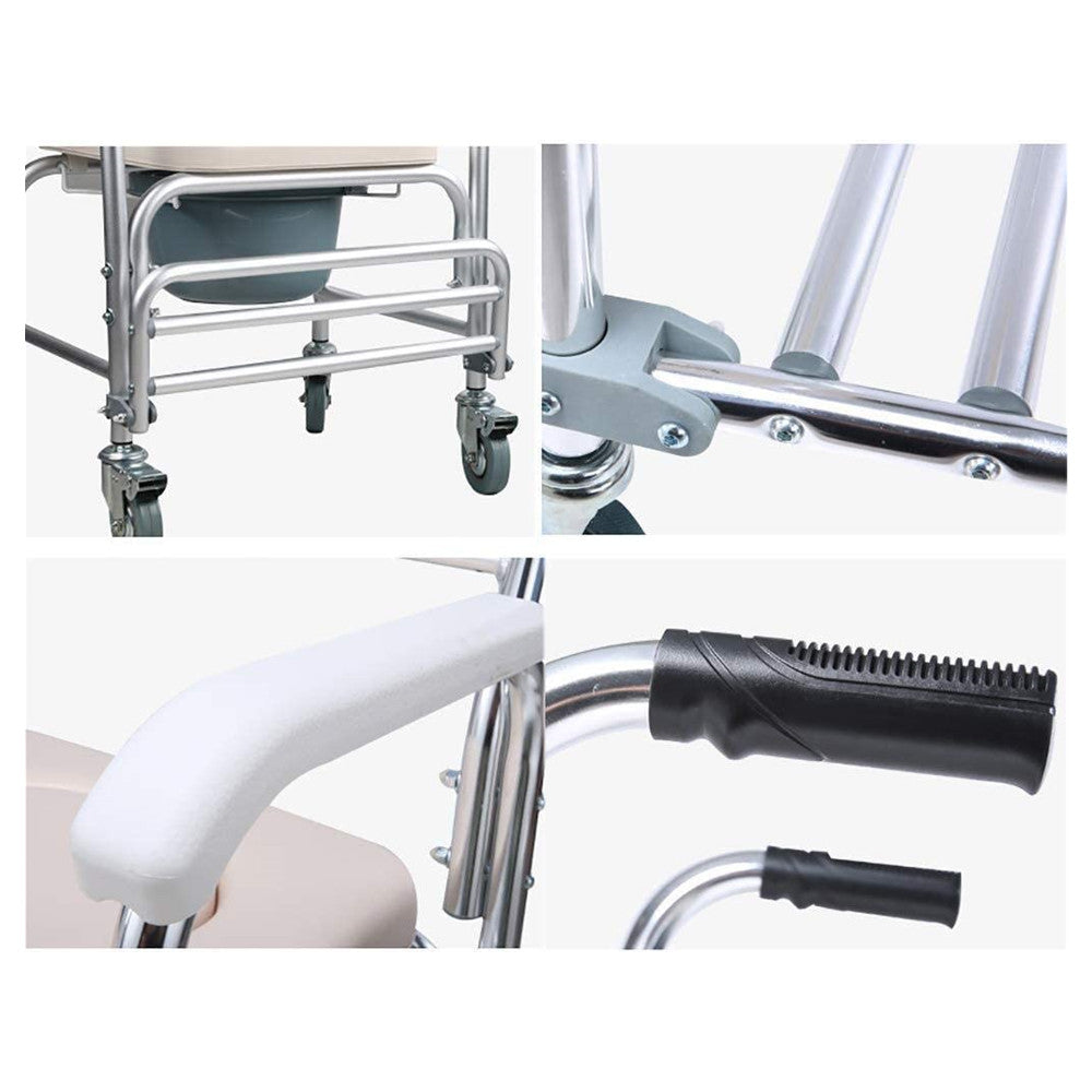 Mobile Shower Toilet Commode Chair