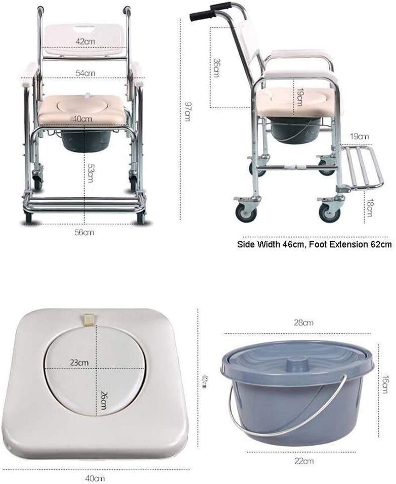Mobile Shower Toilet Commode Chair