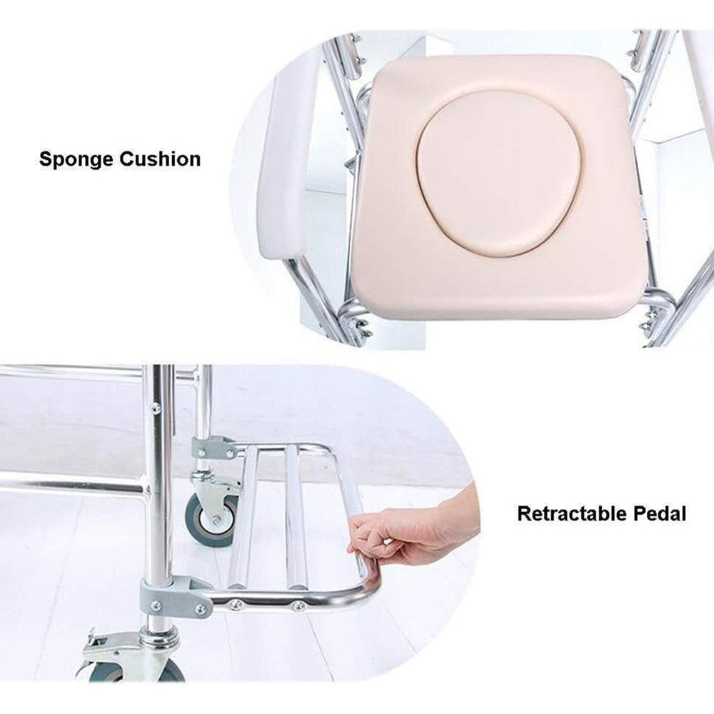 Mobile Shower Toilet Commode Chair