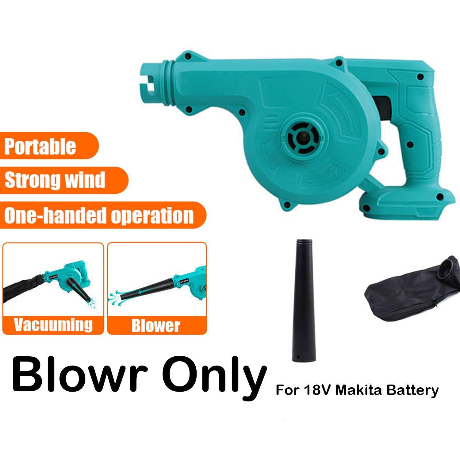 Cordless Electric Leaf Blower Home Car Dust Remove For 18V Makita Battery