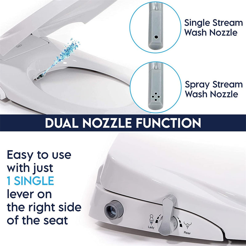 Non Electric Bidet Toilet Seat D Cover Bathroom Dual Nozzle