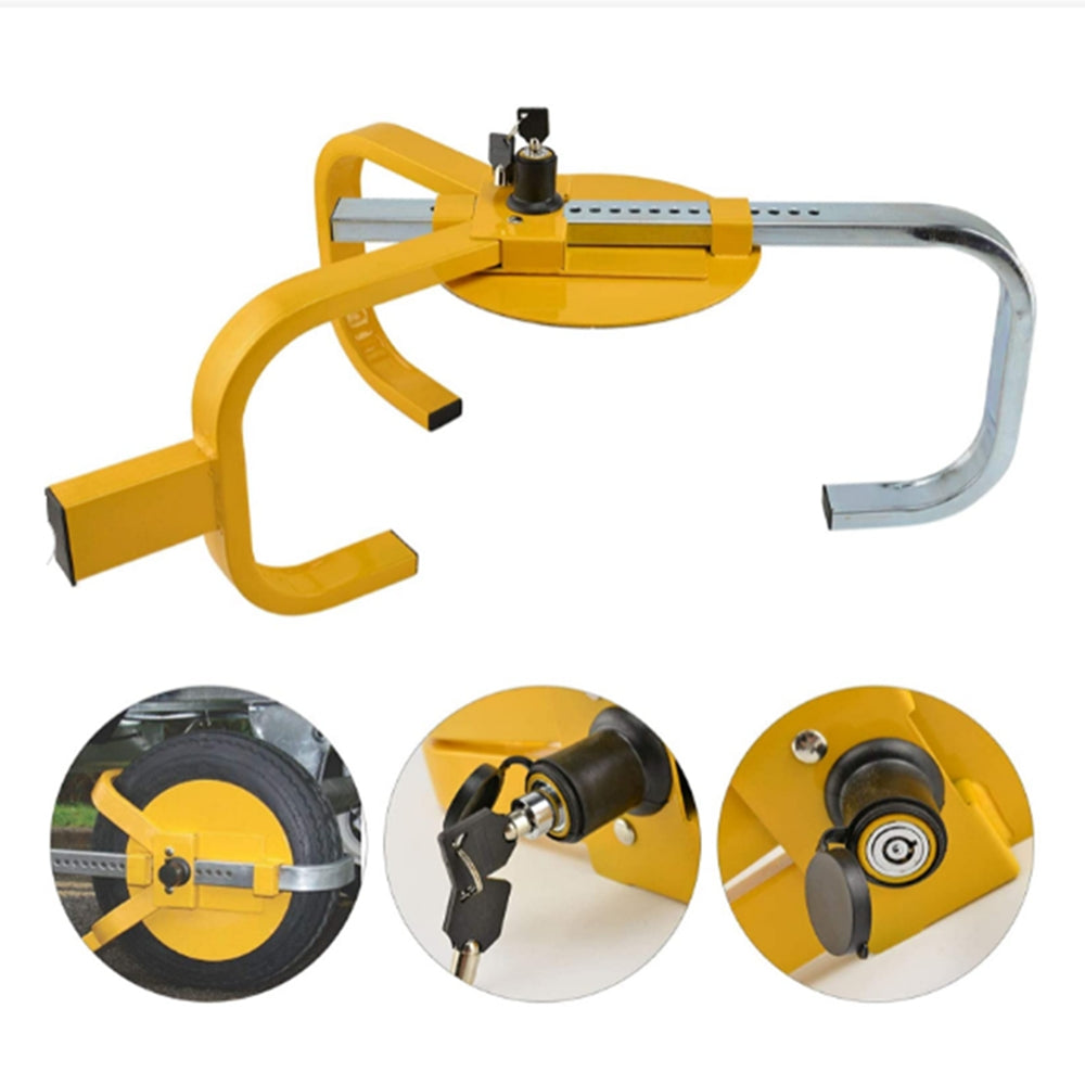 Camp Safety Equipment - Heavy Duty Wheel Defender Clamp Tyre Lock For Car Caravan Trailer