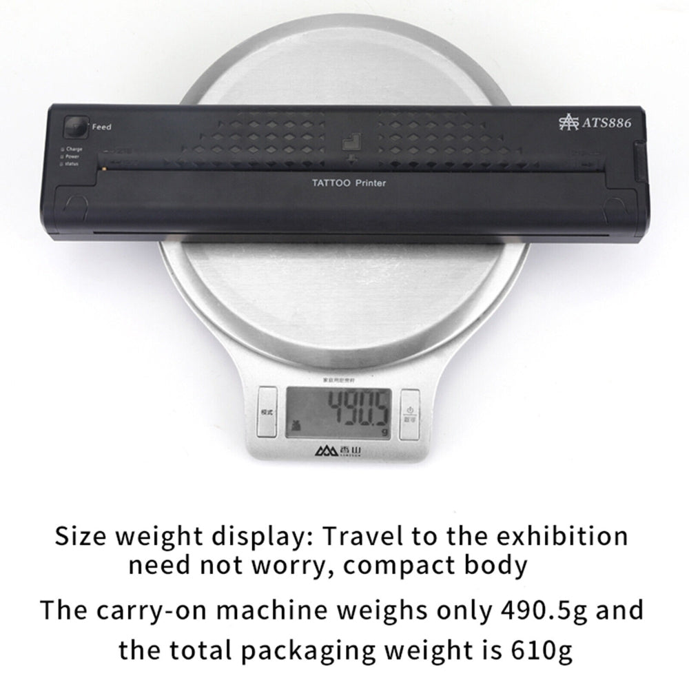 Wireless Tattoo Transfer Printer Portable Clear Stencil Printer Black | Black colour