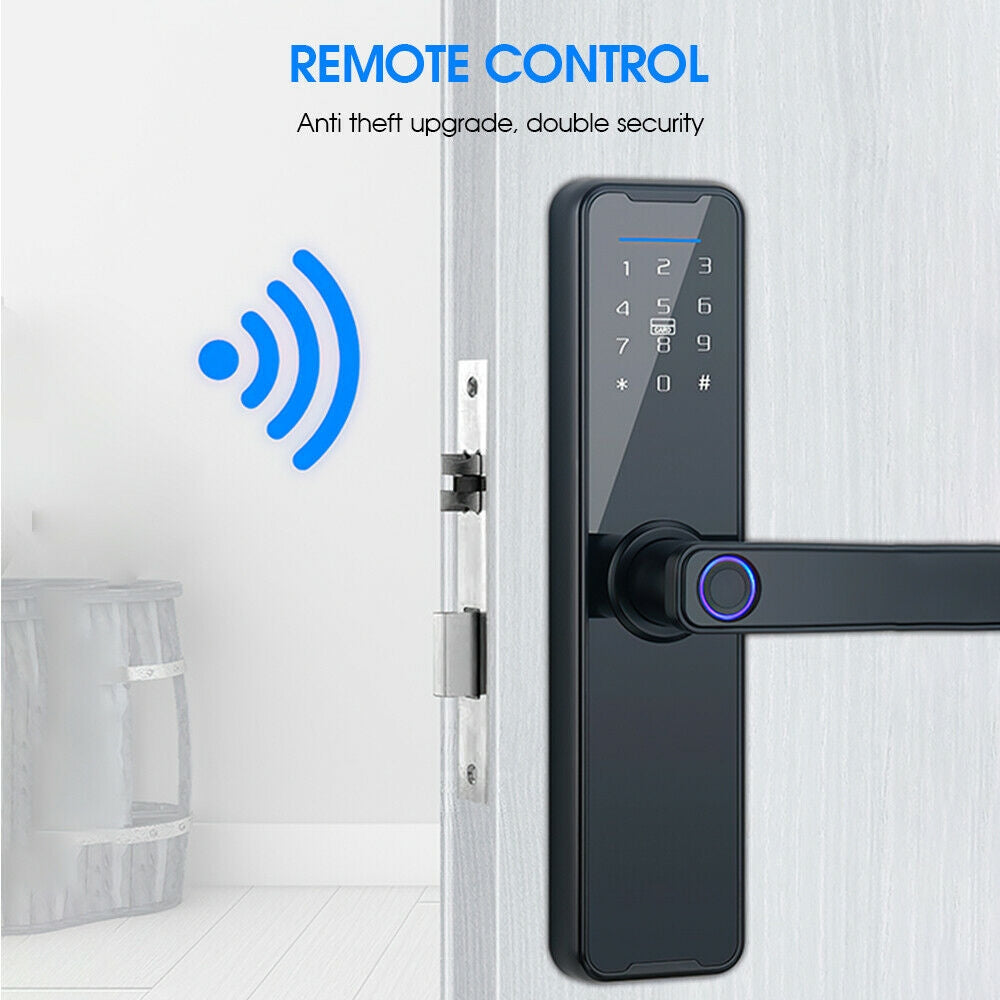 Digital Smart Door Lock with Fingerprint, App, Key Card & Password Access