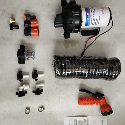 12V Washdown Pump Kit With Hose Nozzle