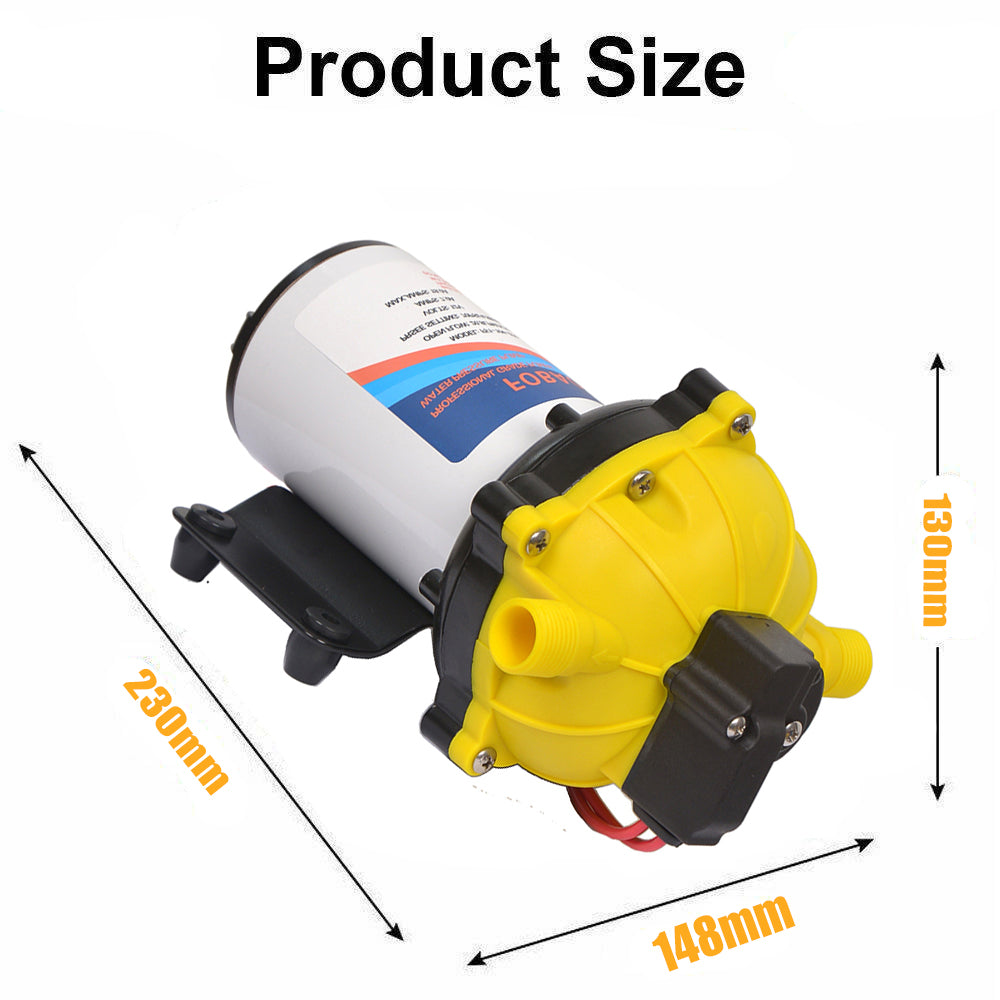 12V Washdown Pump Kit 6.6GPM with Hose and Spray Nozzle