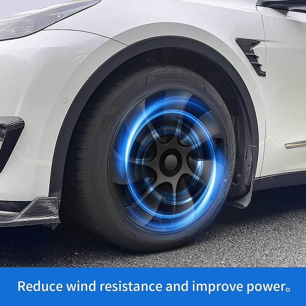 4Pcs 19Inch Black Wheel Cover Caps For Tesla Model Y