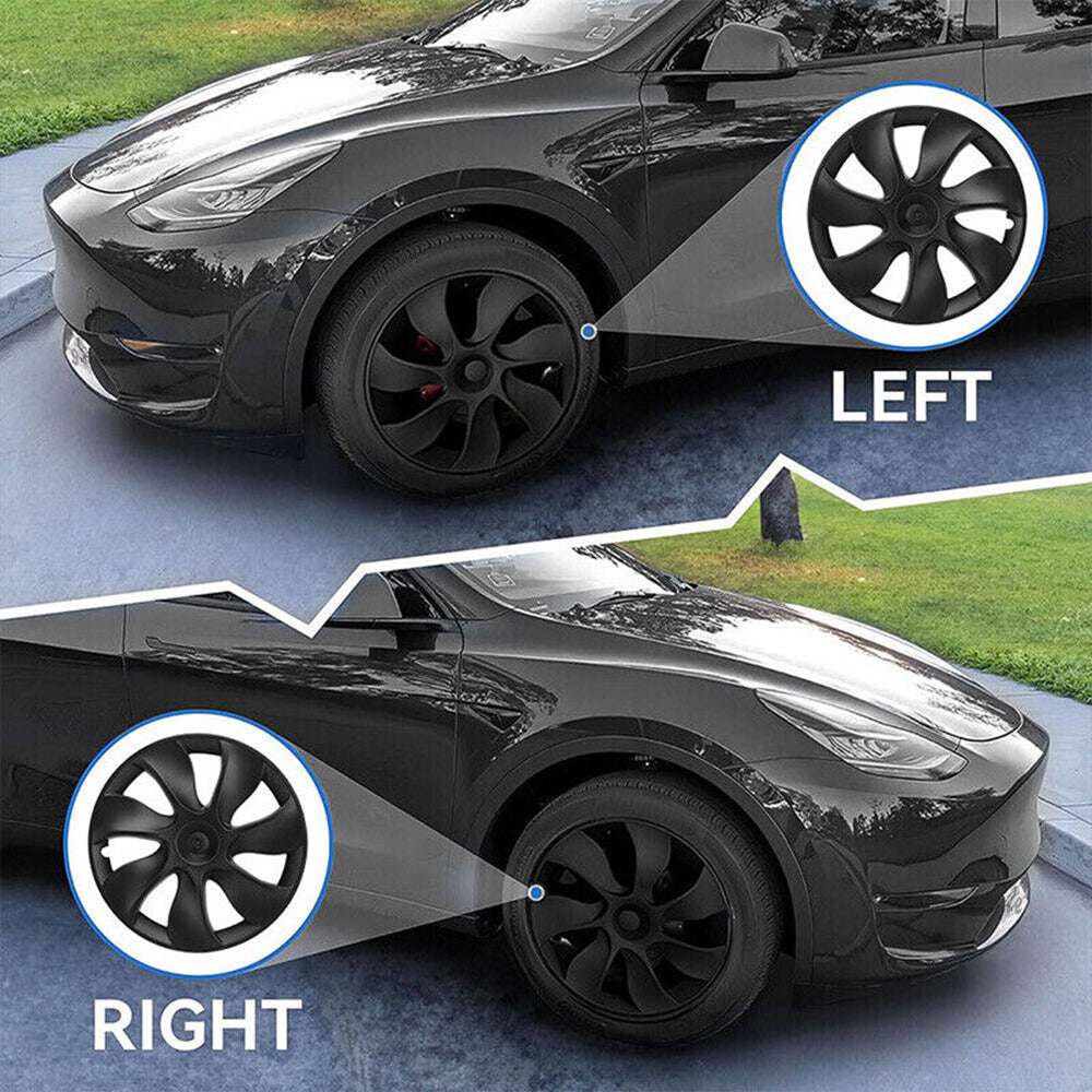 4Pcs 19Inch Black Wheel Cover Caps For Tesla Model Y