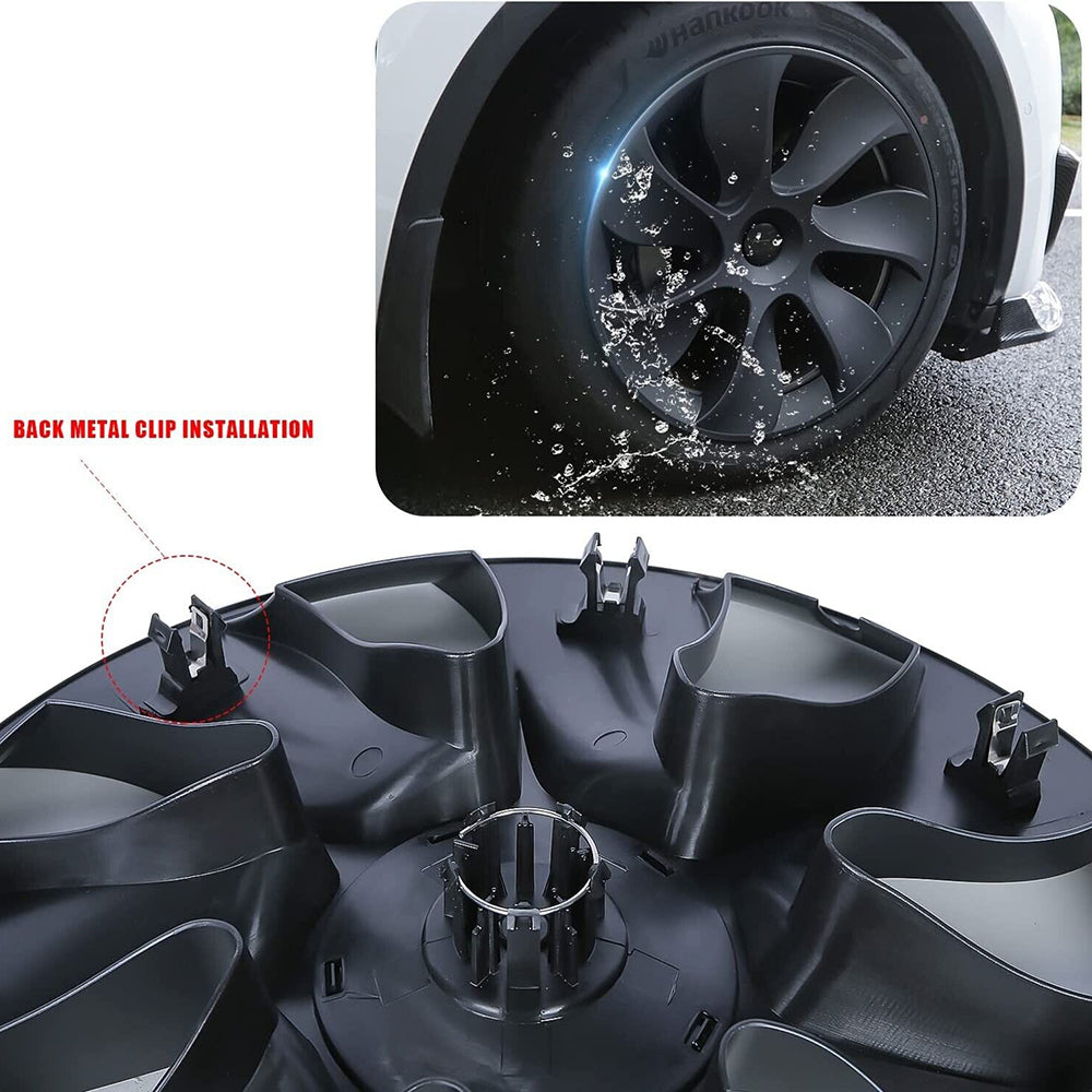 4Pcs 19Inch Black Wheel Cover Caps For Tesla Model Y